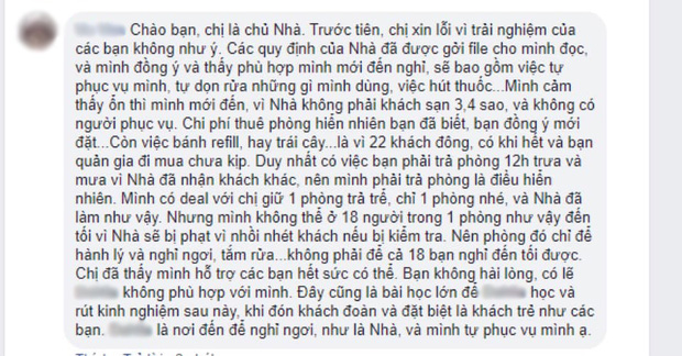 Thuê villa 20 triệu ở Đà Lạt, nhóm bạn “ôm cục tức” đem về: Chủ nhà đôi co với khách, “dằn mặt” từ sau không cho khách trẻ thuê để tránh phiền! - Ảnh 4.