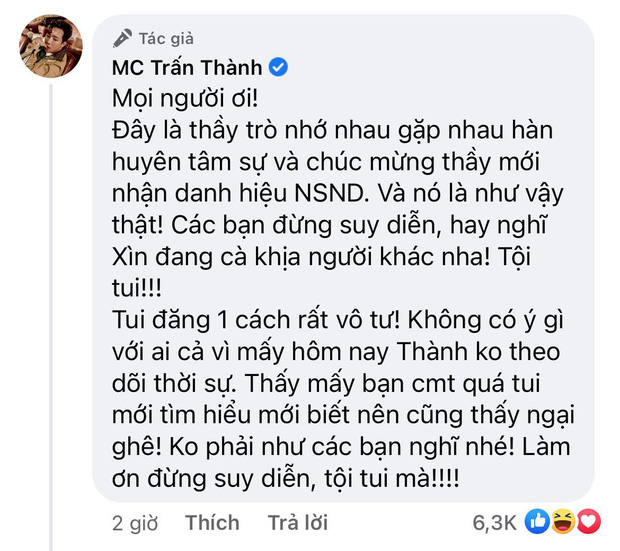 Trấn Thành lên tiếng nói rõ thực hư khi bị tố đăng ảnh bên NS Việt Anh để cà khịa hậu ồn ào Cát Phượng - Ảnh 2.