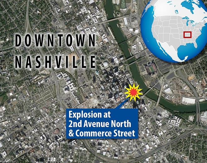 Khung cảnh tan hoang đến rợn người ở hiện trường vụ nổ Nashville - Ảnh 2.