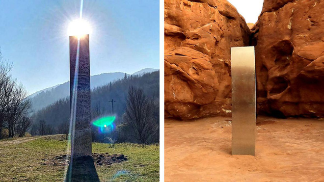 Thêm một khối kim loại bí ẩn xuất hiện trên đỉnh núi ở California, chuyện gì đang xảy ra? - Ảnh 2.