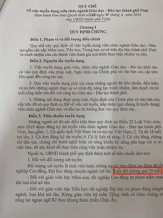 Quy chế tuyển giáo viên “không quá 30 tuổi” gây bão dư luận - Ảnh 2.