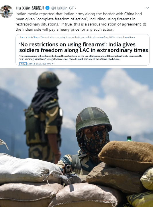 NÓNG: Thực hư tin QĐ Ấn Độ cho phép binh sĩ sử dụng hỏa lực đối đầu với lính Trung Quốc? - Ảnh 1.