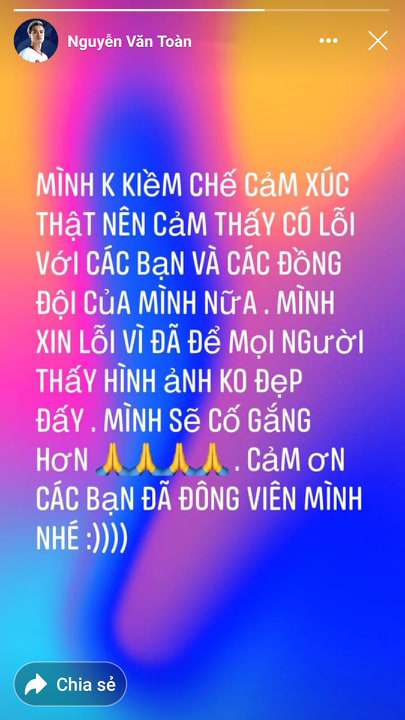 Văn Toàn lên tiếng sau vụ ném băng đội trưởng HAGL xuống đất, xin lỗi đồng đội và CĐV - Ảnh 1.