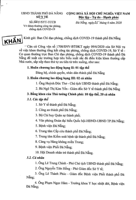 Đà Nẵng: Giám đốc Sở Y tế lên tiếng về thông tin đề nghị tặng Huân chương cho chính mình - Ảnh 3.