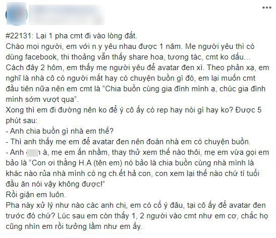 Chuyện thật như đùa: Mẹ bạn gái thay ảnh đại diện đen xì chàng trai nhanh nhảu vào chia buồn, ai ngờ đây lại là dấu chấm hết cho cuộc tình đượm nồng! - Ảnh 1.