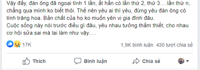 Màn xử lý chồng ngoại tình nhận 17 nghìn like của cô vợ không lòng vòng, chỉ chốt hạ đúng một câu mà khiến chồng chết khiếp - Ảnh 1.