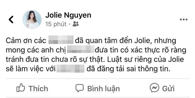 Hoa hậu Jolie Nguyễn tuyên bố xử lý mạnh tay những người tung tin sai sự thật - Ảnh 1.