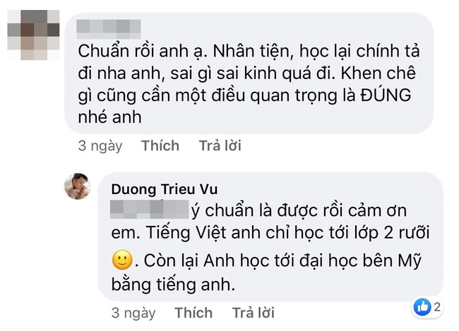 Bị bắt bẻ lỗi chính tả, Dương Triệu Vũ phản bác: Tiếng Việt anh chỉ học tới lớp 2 - Ảnh 1.