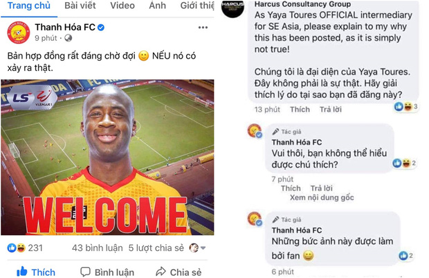 Fanpage CLB Thanh Hóa bị “sờ gáy” khi tung tin chào đón Yaya Toure đến V.League chỉ để vui thôi - Ảnh 1.