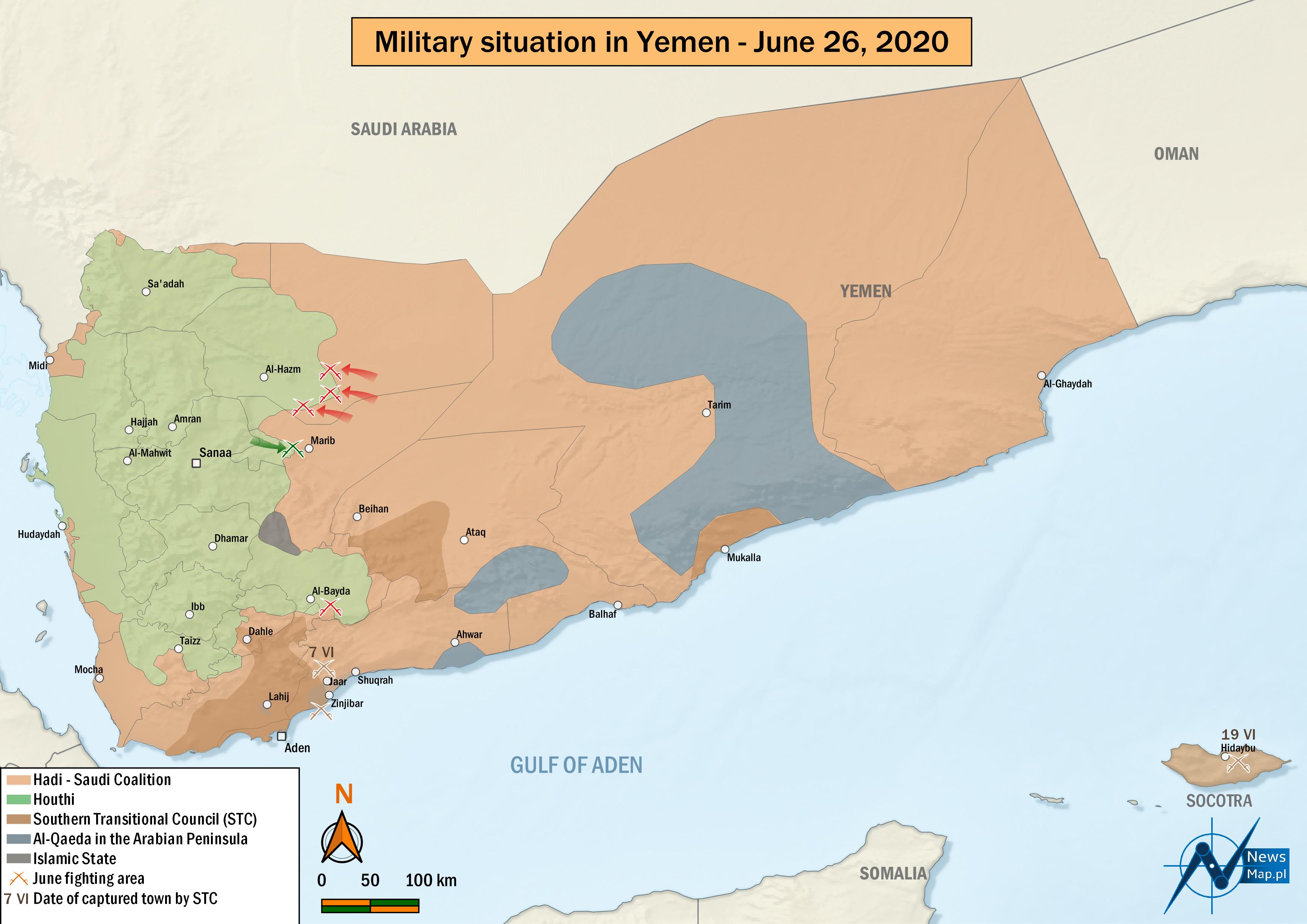 Ситуация в йемене на сегодняшний день карта боевых действий