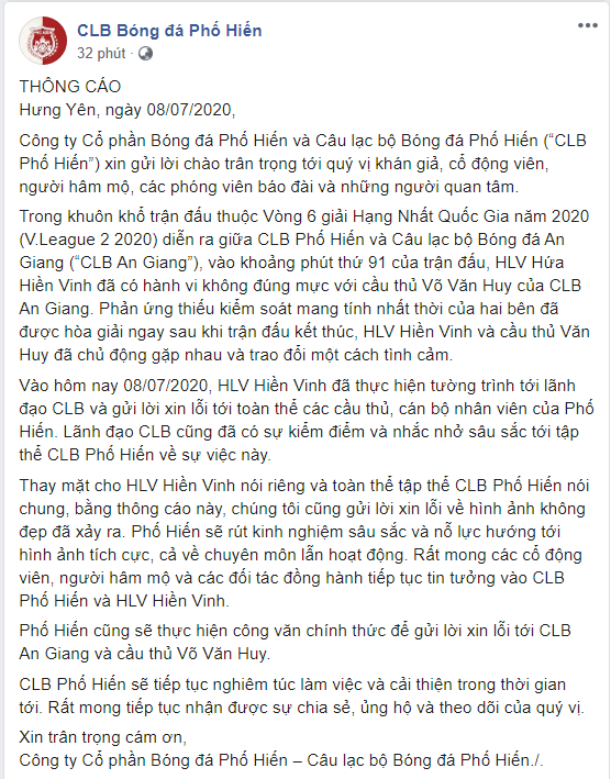 Hối hận sau khi bóp cổ học trò cũ, HLV Hứa Hiền Vinh viết tâm thư xin lỗi - Ảnh 3.