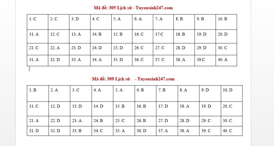 [CẬP NHẬT] Đ&aacute;p &aacute;n tất cả c&aacute;c m&atilde; đề thi m&ocirc;n Lịch sử kỳ thi THPT Quốc gia 2020 - Ảnh 5.