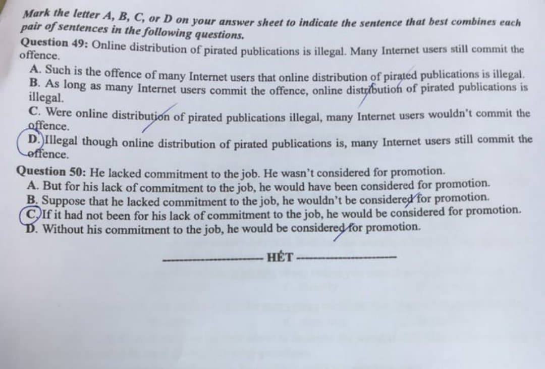 [CẬP NHẬT] Đ&aacute;p &aacute;n tất cả c&aacute;c m&atilde; đề m&ocirc;n Anh kỳ thi tốt nghiệp THPT Quốc gia năm 2020 - Ảnh 14.
