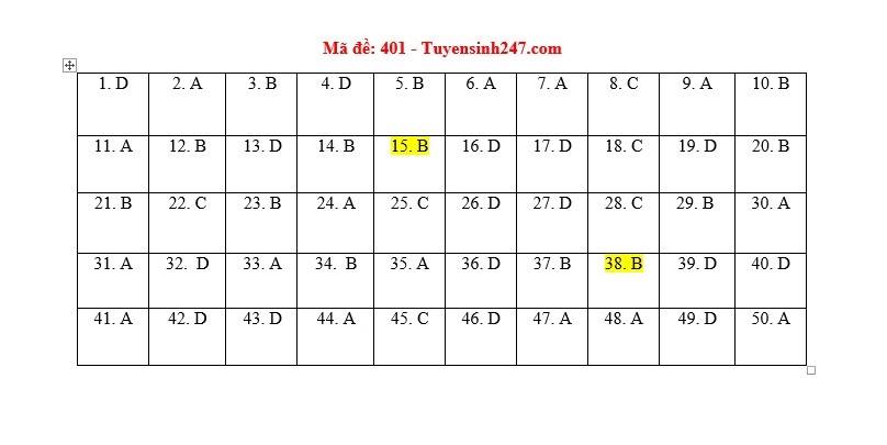 [CẬP NHẬT] Đ&aacute;p &aacute;n tất cả c&aacute;c m&atilde; đề m&ocirc;n Anh kỳ thi tốt nghiệp THPT Quốc gia năm 2020 - Ảnh 9.