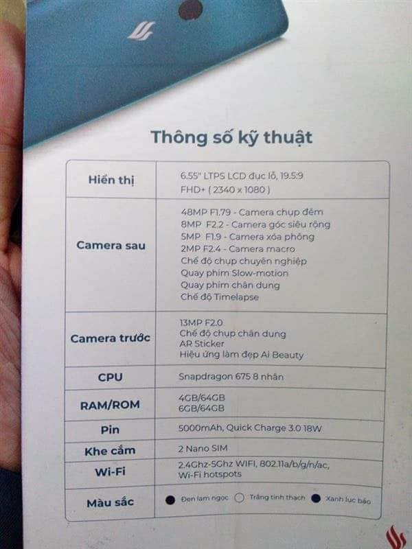 Vsmart Live 4 rò rỉ toàn bộ: Snapdragon 675, pin 5000mAh, 4 camera, màn hình đục lỗ - Ảnh 4.