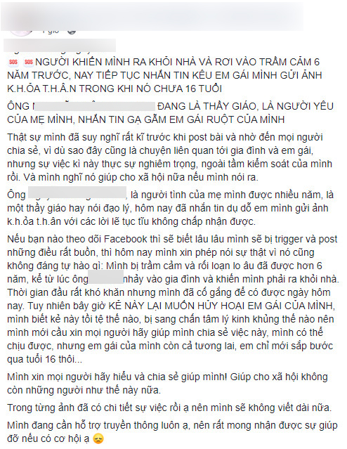 Vụ việc hot nhất đêm qua: Con trai tố người tình của mẹ nhắn tin gạ gẫm em gái chưa đầy 16 tuổi gửi ảnh khỏa thân - Ảnh 1.