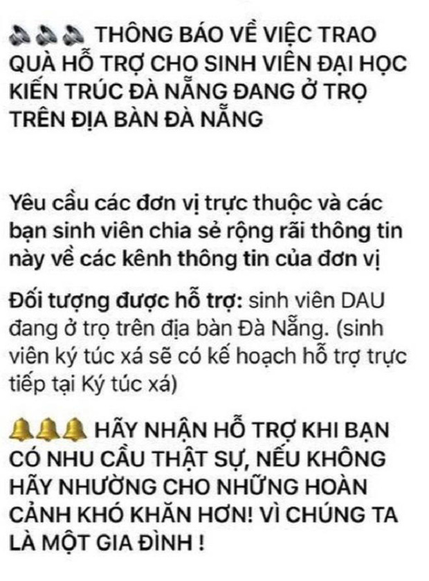 Chuyện cảm động mùa dịch: Hàng trăm sinh viên Đà Nẵng tình nguyện nhường suất hỗ trợ cho người có hoàn cảnh khó khăn - Ảnh 1.