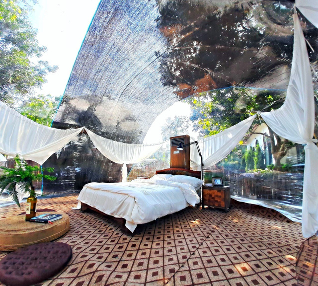 Trải nghiệm đi nghỉ cuối tuần hú hồn ở ngoại ô Hà Nội: Book villa 6 triệu/đêm có nhà bong bóng ảo diệu giống Bali, khách ngơ ngác nhận phòng y như cái lều vịt - Ảnh 8.