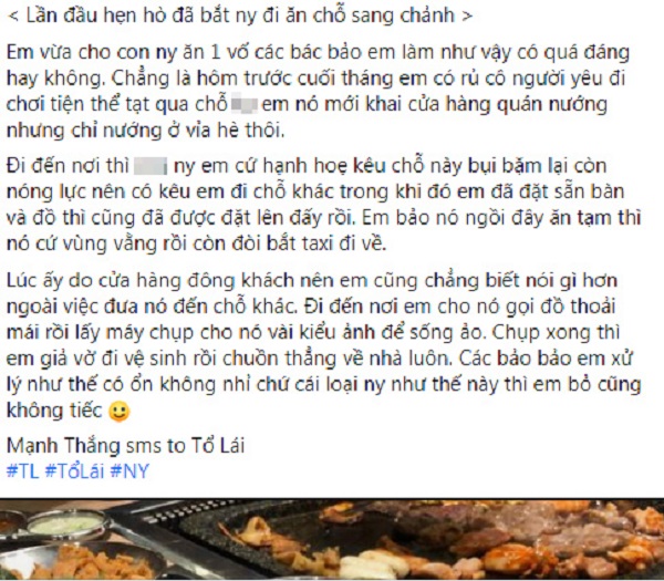 Lần đầu hẹn hò bạn gái đòi ăn nhà hàng sang chảnh, thanh niên có màn xử lý gây tranh cãi - Ảnh 1.