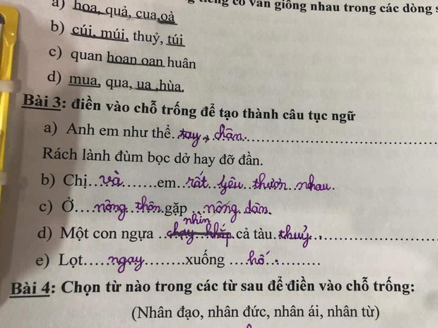 Học sinh lớp 1 điền thành ngữ đến cô giáo cũng không ngờ lầy đến thế, câu cuối còn được khen hay hơn cả bản gốc - Ảnh 1.