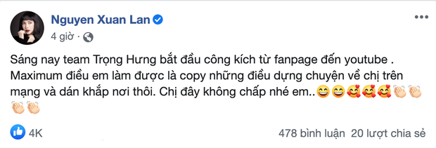 Sau loạt status đấu tố của Xuân Lan, Trọng Hưng đã chính thức lên tiếng: Nói cái gì phải có hai chiều và có bằng chứng - Ảnh 2.