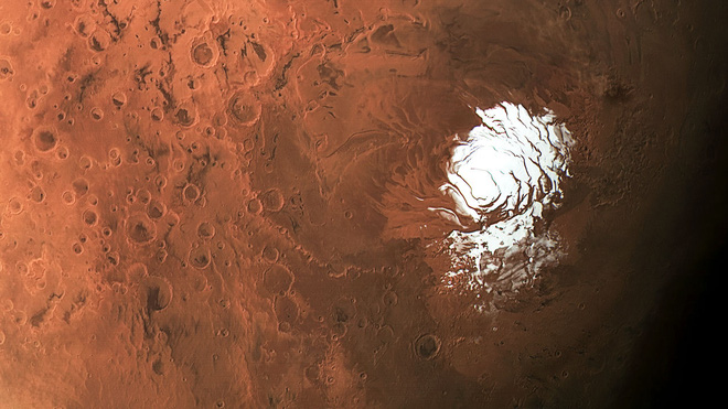 Phát hiện ra nhiều hồ nước muối ngầm ở cực nam Sao Hỏa - Ảnh 1.