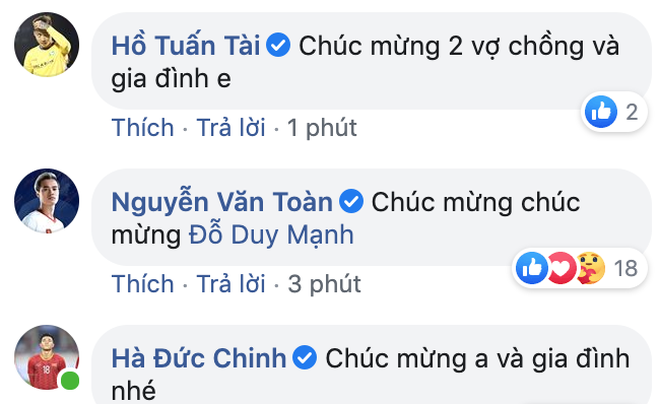 Dàn sao tuyển Việt Nam thi nhau chúc mừng Duy Mạnh lên chức, bố Quỳnh Anh cũng khoe ảnh bế cháu đầy hạnh phúc - Ảnh 2.