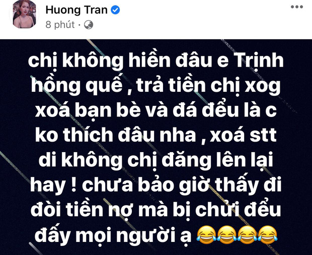 Biến căng: Hồng Quế và vợ cũ Việt Anh đấu nhau căng đét trên MXH, gọi hẳn tên và nhắc đến chuyện đòi nợ - Ảnh 2.