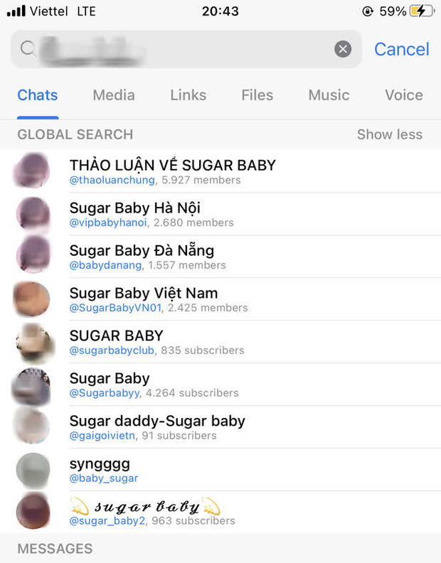 Telegram như một ổ tệ nạn: tràn lan hội nhóm tìm Sugar Baby, Sugar Daddy đến các động chào giá, share số trá hình! - Ảnh 1.