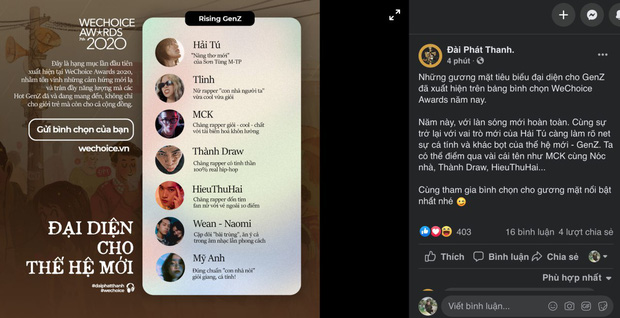 Cổng bình chọn WeChoice Awards 2020 vừa mở, dân tình đã kêu gọi vote ào ào tưng bừng trên MXH - Ảnh 15.