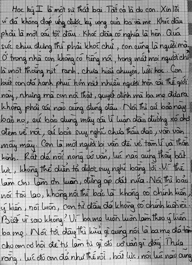 Những bức thư nghẹn ngào trước ngày họp phụ huynh: Cha mẹ đâu phải lúc nào cũng đúng, làm ơn đừng áp đặt nữa! - Ảnh 3.