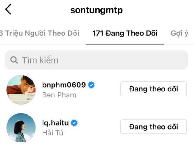 Bằng chứng Sơn Tùng chủ động unfollow, không phải bị Thiều Bảo Trâm chặn giữa drama “trà xanh” - Ảnh 3.