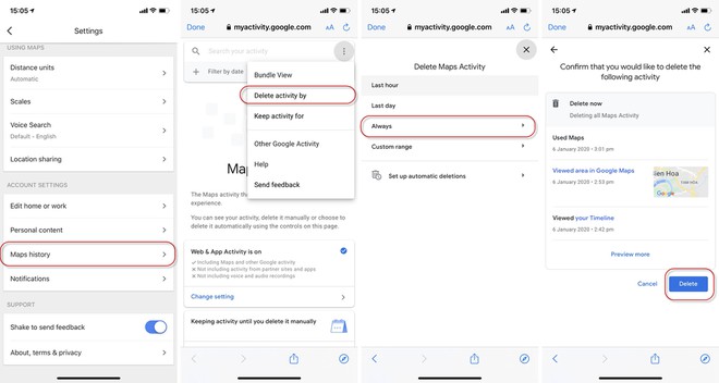 Mách bạn cách xóa lịch sử vị trí khi sử dụng Google Maps - Ảnh 2.
