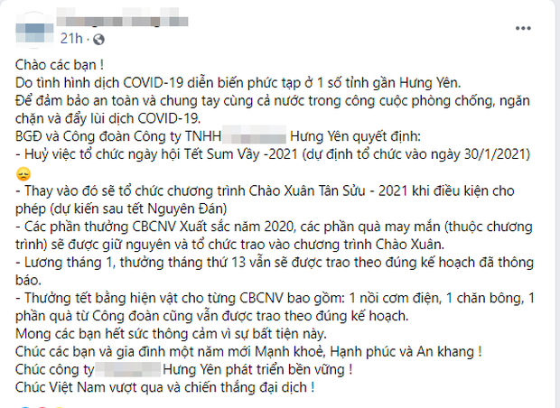 Nhiều công ty hội nhóm hủy tiệc cuối năm: Tất niên tầm này là tầm thường, chiến thắng Covid -19 mới là phi thường - Ảnh 3.