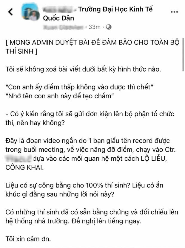 Lộ clip 2 giáo viên ở ĐH Kinh tế Quốc dân nâng điểm lộ liễu để học sinh chạy vào lớp chất lượng cao: Hiệu trưởng chính thức lên tiếng! - Ảnh 1.