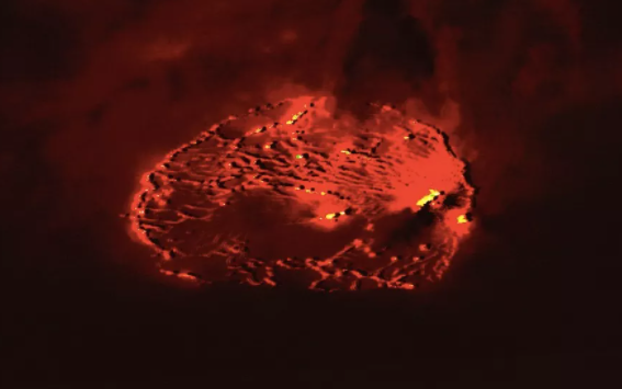 Hình ảnh núi lửa phun trào sáng rõ nhìn từ bên ngoài Trái Đất - Ảnh 1.