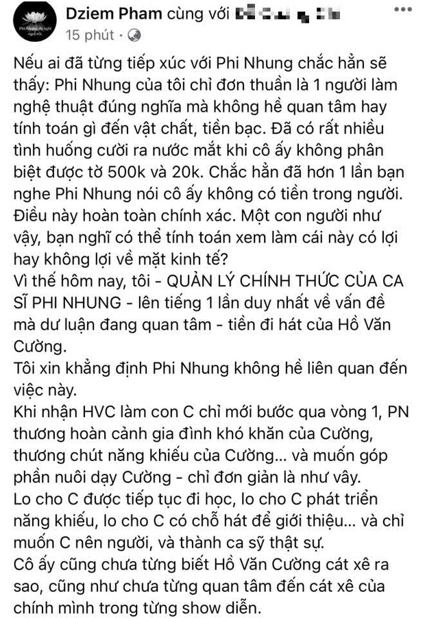 Hết ngày chưa thấy quản lý Phi Nhung thông báo giải quyết xong cát-xê với Hồ Văn Cường, netizen ùa vào hỏi thăm tình hình - Ảnh 1.