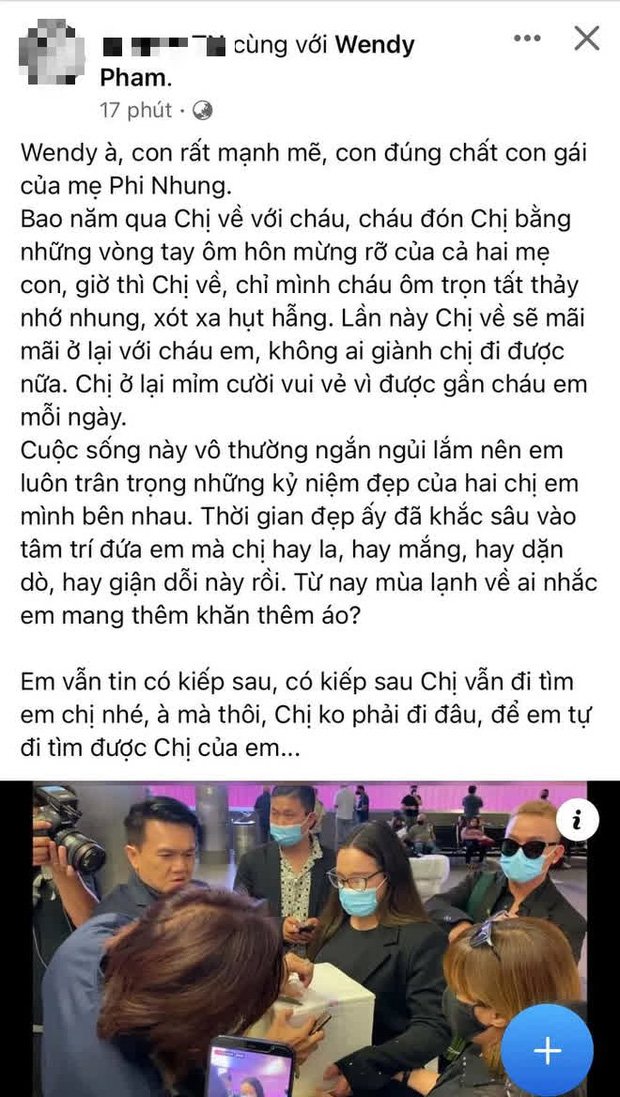 Em trai Phi Nhung làm rõ thái độ giữa loạt ồn ào tiền bạc: Lần này chị về sẽ mãi mãi ở lại với cháu em, không ai giành chị đi được nữa - Ảnh 1.