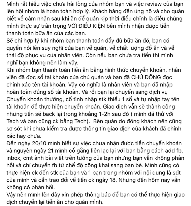 HOT: Cô gái bóc phốt quán nướng phí tiền nhưng bị chủ tiệm phản đòn vì một lý do, dân mạng cũng đồng loạt đứng về phía quán? - Ảnh 6.