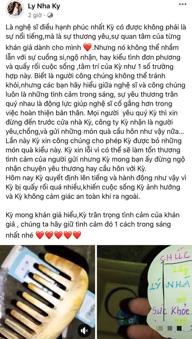 Lý Nhã Kỳ nổi đoá vì fan cuồng đến trước nhà gửi quà cầu hôn, kẻ đeo bám ngang nhiên lộ diện làm 1 việc nhắc đến pháp luật? - Ảnh 1.