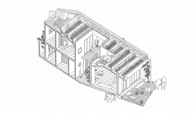 Nhà Quảng Ngãi thắng giải do tạp chí Quốc tế bình chọn: Nấu bếp củi, nuôi gà giữa căn nhà đầy chất nghệ, vườn rau trên mái tái hiện sinh động nếp sống làng quê - Ảnh 22.