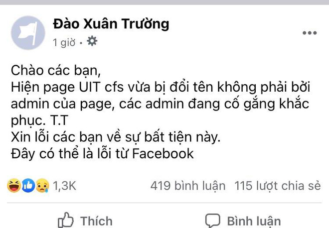 NÓNG: Fanpage của các trường Đại học lớn tại TP.HCM bị tấn công, đổi tên hàng loạt, có trang bị đổi thành tên bậy - Ảnh 5.