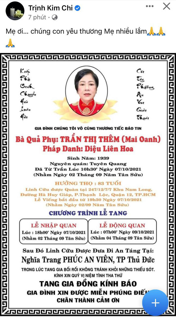 Tang lễ mẹ ruột Trịnh Kim Chi: NS Hồng Vân đến viếng, xót xa khi nhìn thấy đàn em suy sụp, ốm đi vì quá đau buồn - Ảnh 3.