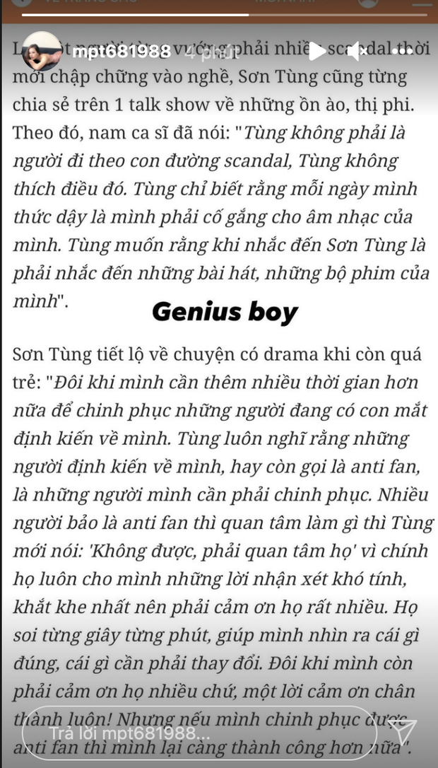 Netizen đào lại câu nói về scandal của Sơn Tùng, Mai Phương Thúy chỉ nói đúng 2 chữ mà thể hiện rõ thái độ - Ảnh 1.