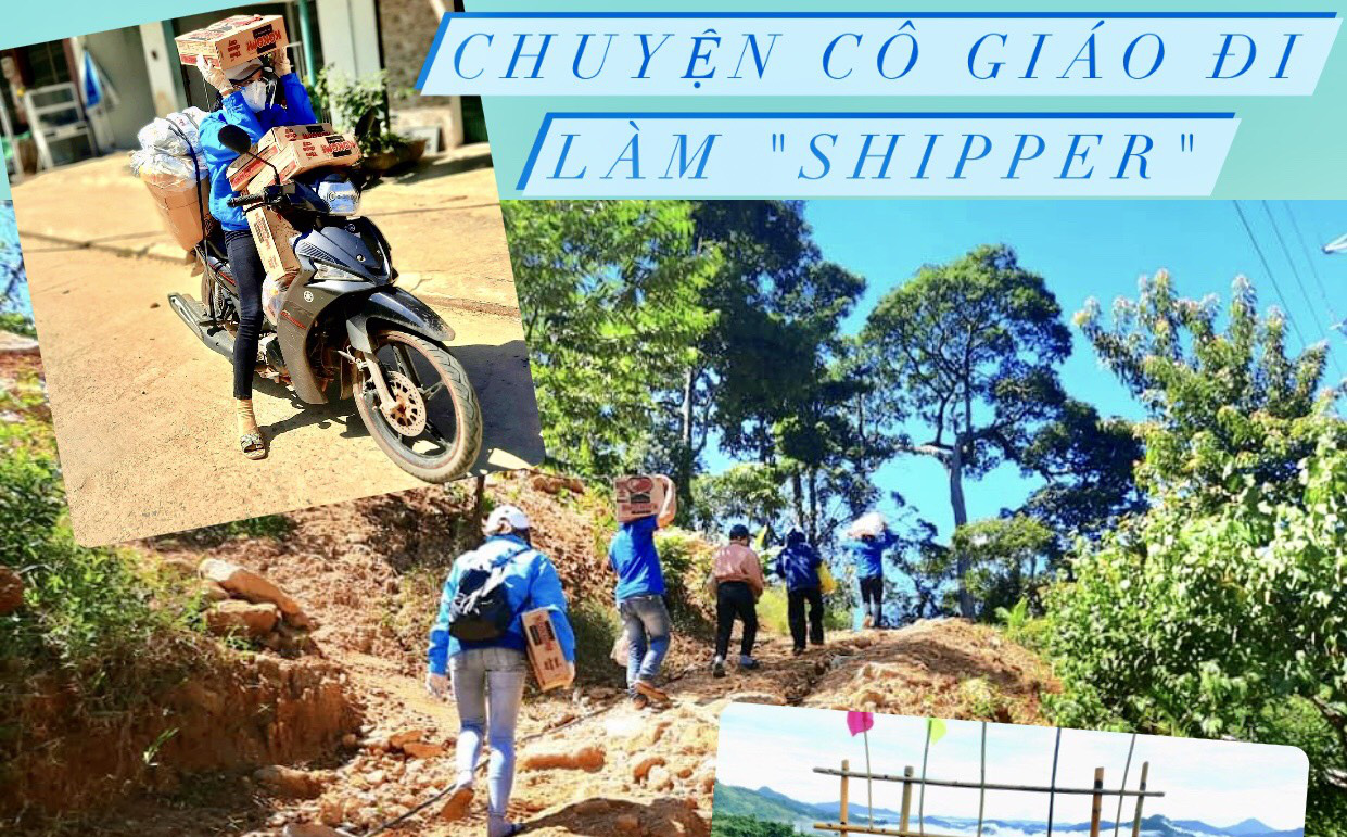 Cô giáo vùng cao làm shipper băng rừng lội suối, cõng hàng giúp người dân bị cách ly