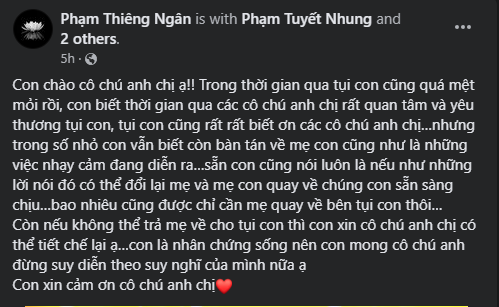 Con gái nuôi Phi Nhung: Tụi con cũng quá mệt mỏi rồi, đừng suy diễn nữa! - Ảnh 2.