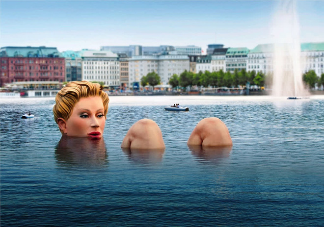 Bức tượng người đẹp “tắm tiên” giữa hồ, trưng bày 10 ngày thì chính quyền yêu cầu tháo dỡ - Ảnh 1.