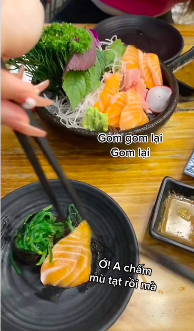 Vừa cho miếng sashimi vào mồm, mặt cô gái bỗng biến sắc rồi vội nhả ra ngay: Biết được lý do ai cũng té ngửa - Ảnh 5.