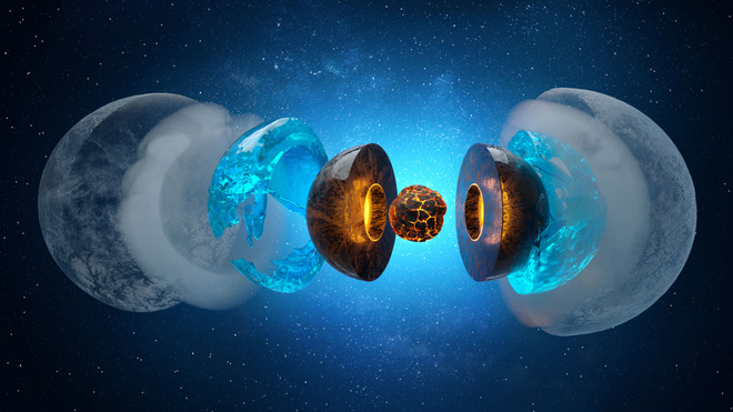 Băng siêu ion vừa đen vừa nóng: Trạng thái kỳ lạ của nước có thể ở trong lõi hành tinh - Ảnh 1.