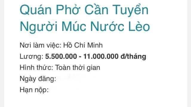 Quán phở đăng bài tuyển người múc nước lèo, nhìn mức lương mà dân văn phòng muốn nghỉ việc để ứng tuyển luôn! - Ảnh 1.